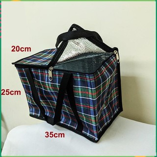 túi giữ nhiệt lớn hình hộp, vải bố hay vải dù dầy 35x21cm cao 25cm tx107