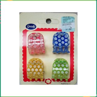 Vỉ 4 kẹp tóc càng cua chấm bi cho bé hiệu goody mỹ. vm237