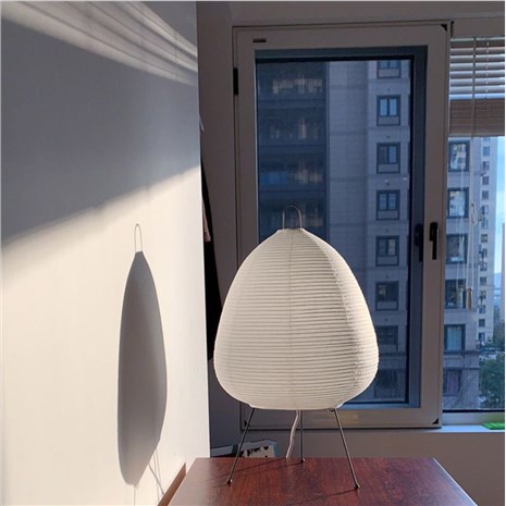 ✾☒✻Isamu Noguchi đèn bàn kiểu Nhật phòng ngủ đầu giường thiết kế đèn trang trí giấy gió wabi-sabi