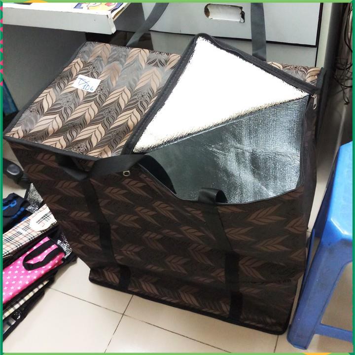Túi giữ nhiệt lớn hình hộp, vải bố dù dầy 60x35x60cm tx106