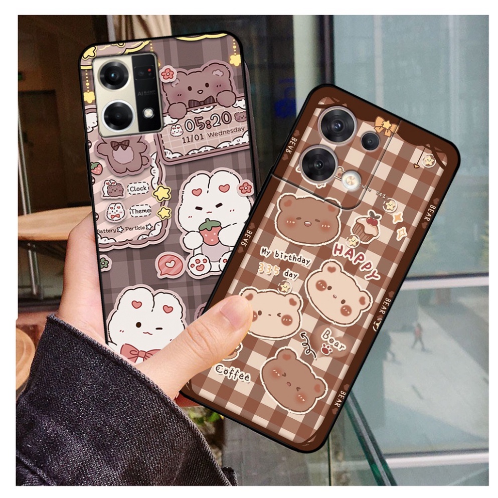 Ốp lưng Oppo  Reno 7 Z 5G / Reno 8 4G / Reno 8Z 5G / Reno 8 5G / 8T  hình gấu nâu đáng yêu siêu đẹp mẫu mới 2023