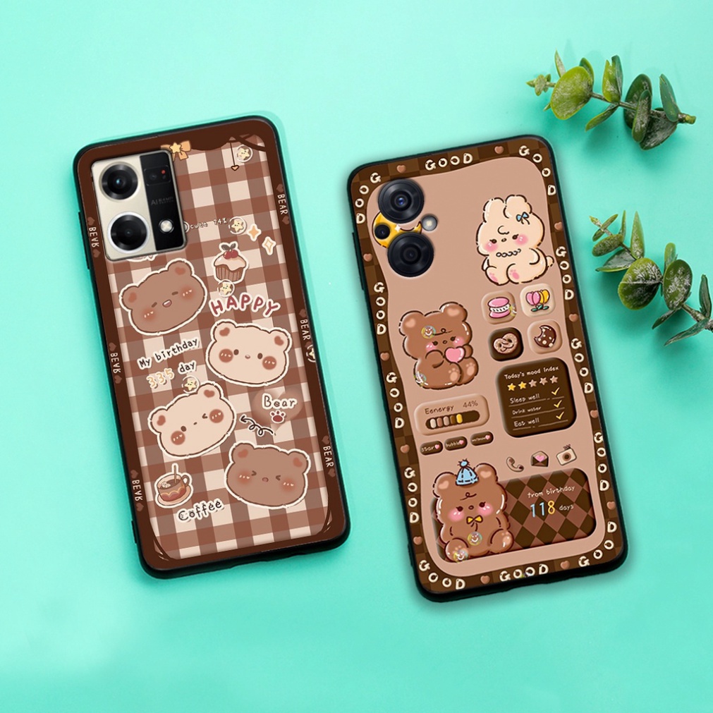 Ốp lưng Oppo  Reno 7 Z 5G / Reno 8 4G / Reno 8Z 5G / Reno 8 5G / 8T  hình gấu nâu đáng yêu siêu đẹp mẫu mới 2023