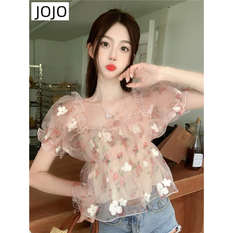 Áo Kiểu Tay Phồng Trễ Vai Ôm Dáng Phong Cách Ngọt Ngào Kiểu Mới