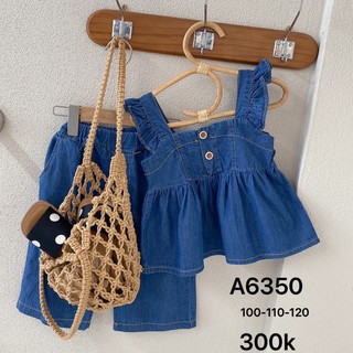 Đồ bộ bé gái denim siêu xinh cho bé yêu a6350