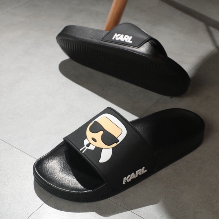 Dép lê nam quai ngang Dép nam quai Pu Karl dép thời trang tăng chiều cao