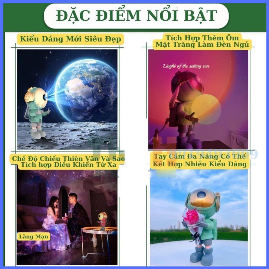 Đèn phi hành gia BearBrick ôm Mặt Trăng chiếu thiên hà sao - Decor nhà đèn sự kiện đèn ngủ  đèn vũ trường HN SHOP