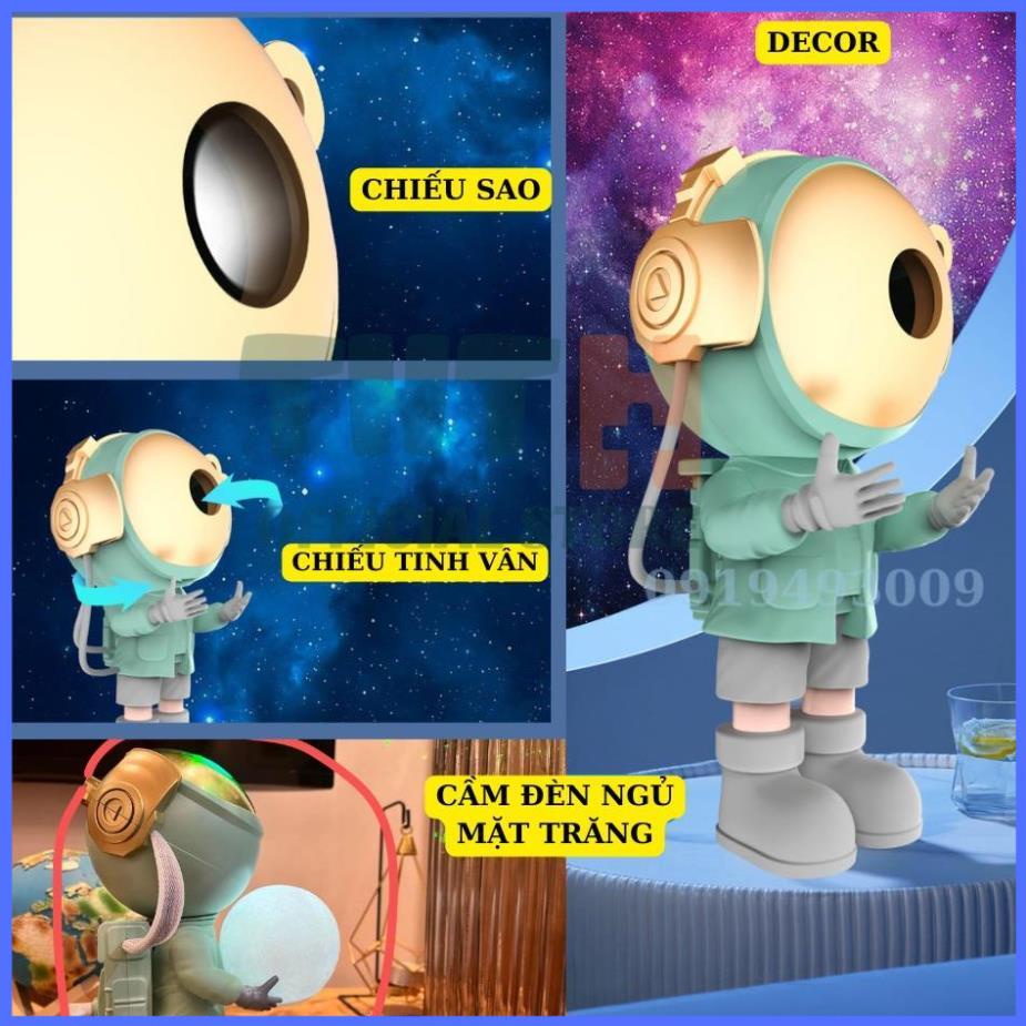 Đèn phi hành gia BearBrick ôm Mặt Trăng chiếu thiên hà sao - Decor nhà đèn sự kiện đèn ngủ  đèn vũ trường HN SHOP