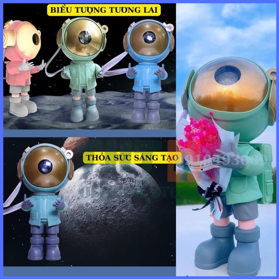 Đèn phi hành gia BearBrick ôm Mặt Trăng chiếu thiên hà sao - Decor nhà đèn sự kiện đèn ngủ  đèn vũ trường HN SHOP