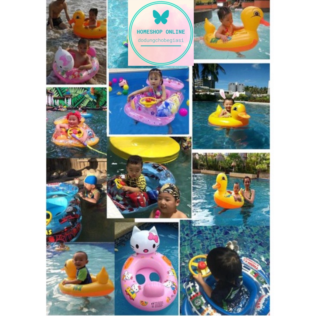 Phao bơi cho bé kiểu xỏ chân hoặc ngồi trên nước (1-6 tuổi) hình Thú đẹp tươi mã 50055