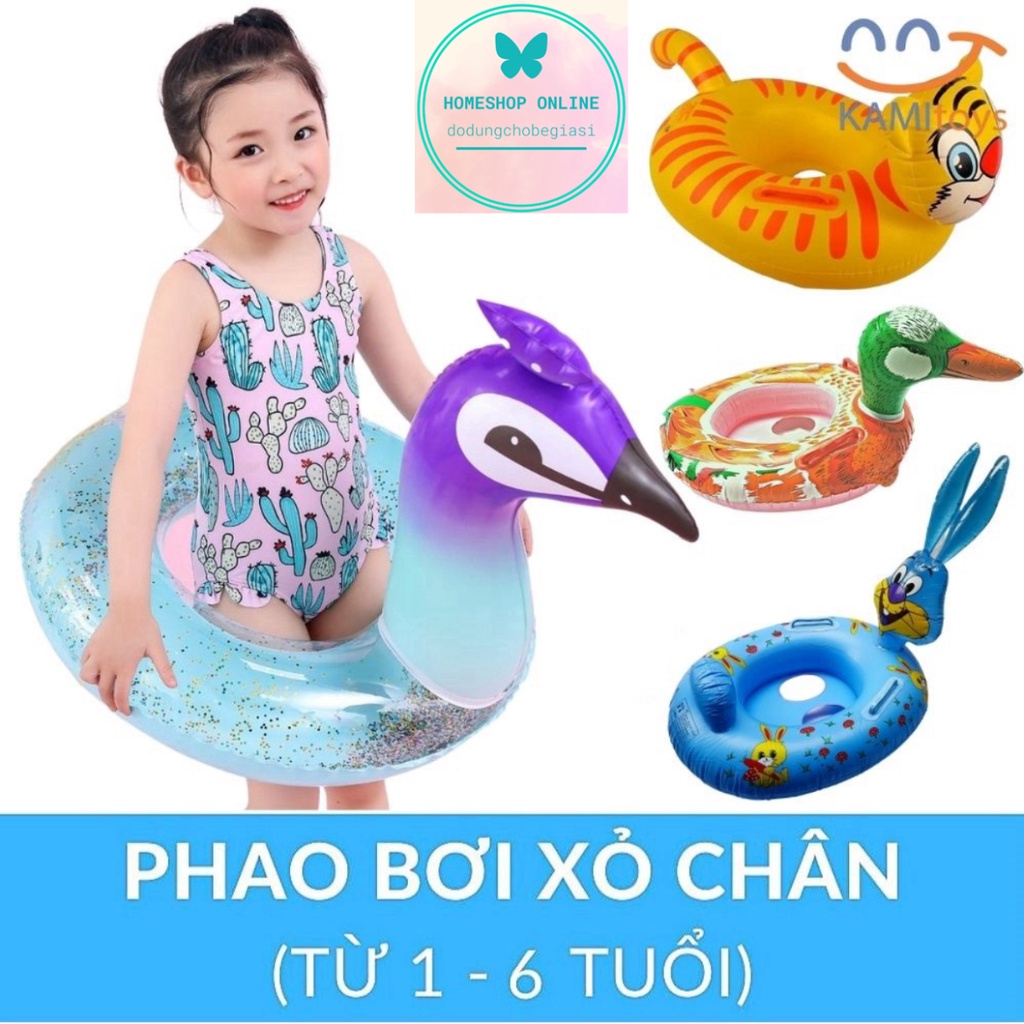 Phao bơi cho bé kiểu xỏ chân hoặc ngồi trên nước (1-6 tuổi) hình Thú đẹp tươi mã 50055