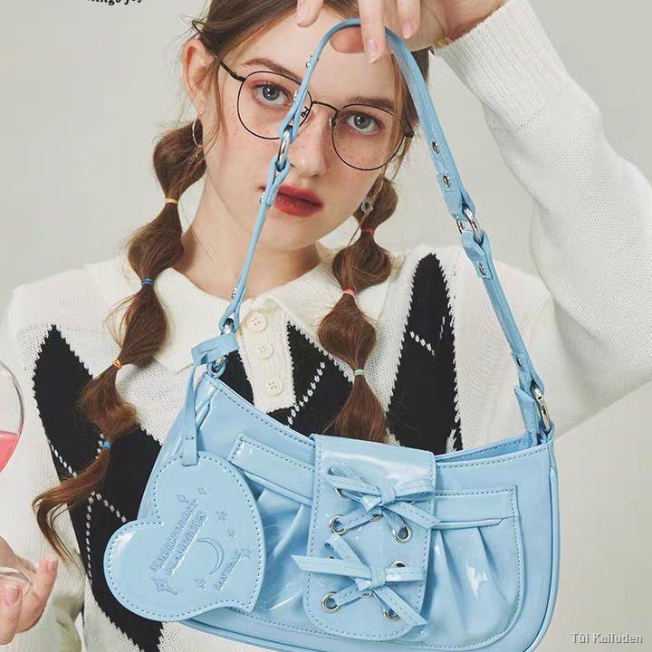 🎀VANWAL ma thuật ban đầu cô gái tương lai túi sát nách đeo vai bằng da sáng chế túi gấp tình yêu