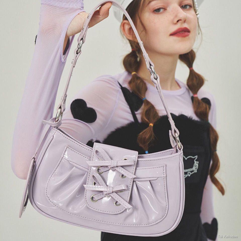 🎀VANWAL ma thuật ban đầu cô gái tương lai túi sát nách đeo vai bằng da sáng chế túi gấp tình yêu