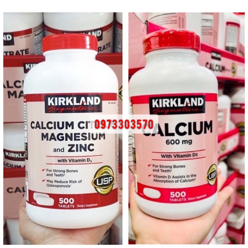 date/2025 Viên uống Kirkland Calcium Citrate Magnesium and Zinc 500v