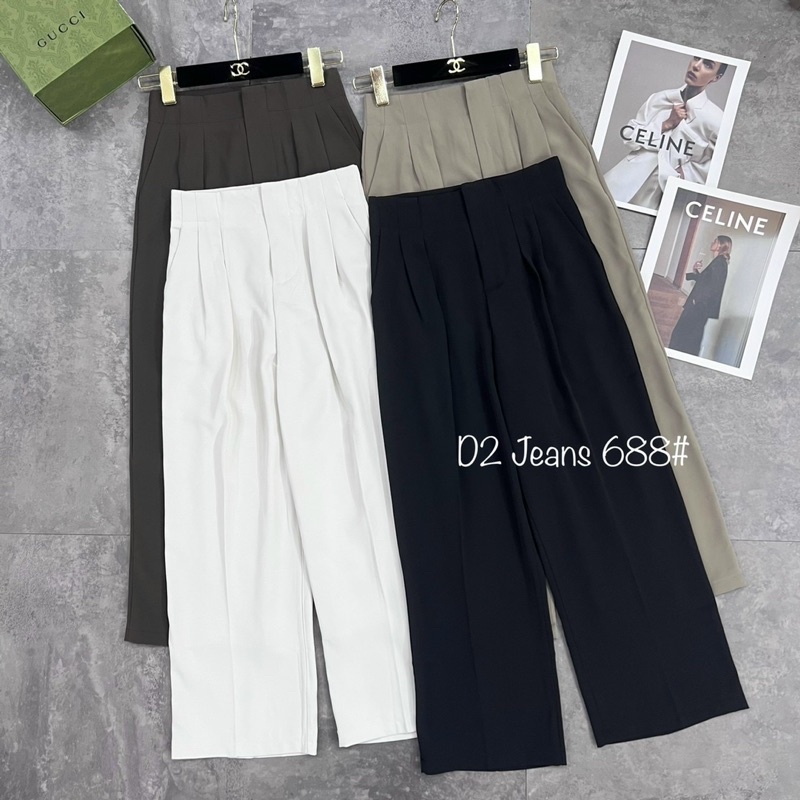 Quần Suông Ống Rộng Lưng Cao Nữ ,Quần culottes Dáng Xuông cho các nàng nấm lùn Chất tuyết mưa Hàn - mã 688