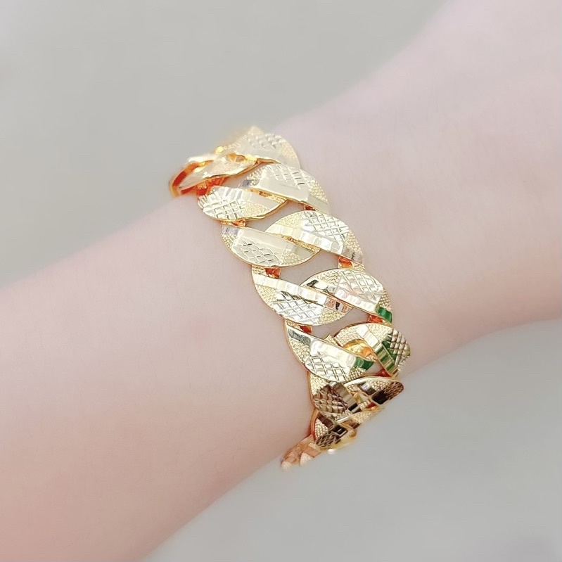 Lắc tay khoen lật to 2 lượng mạ vàng khóa hộp