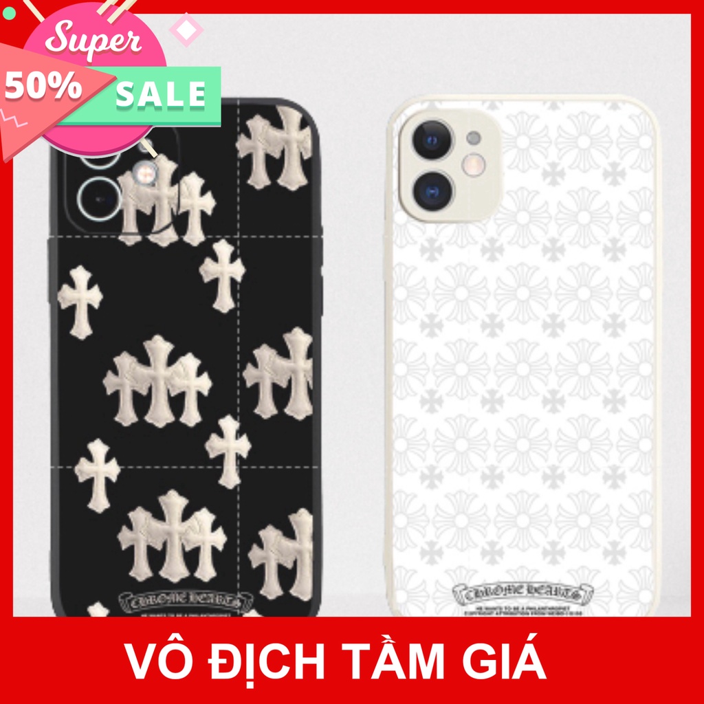 Ốp lưng iphone cạnh vuông Ch.rome H.earts 6/6s/6splus/7/7plus/8/8plus/x/xr/xs/11/12/13/14/pro/max/plus/promax BVC3023