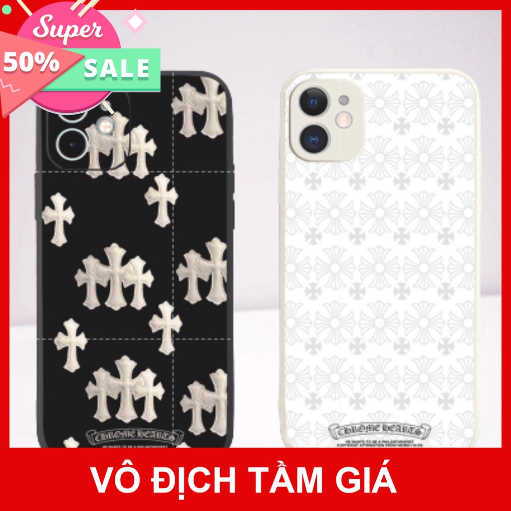 Ốp lưng iphone cạnh vuông Ch.rome H.earts 6/6s/6splus/7/7plus/8/8plus/x/xr/xs/11/12/13/14/pro/max/plus/promax BVC3023