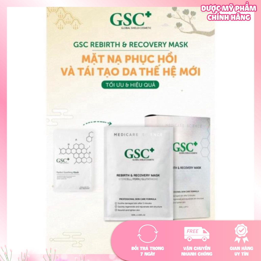 Mặt nạ giảm sưng đỏ tái tạo da GSC