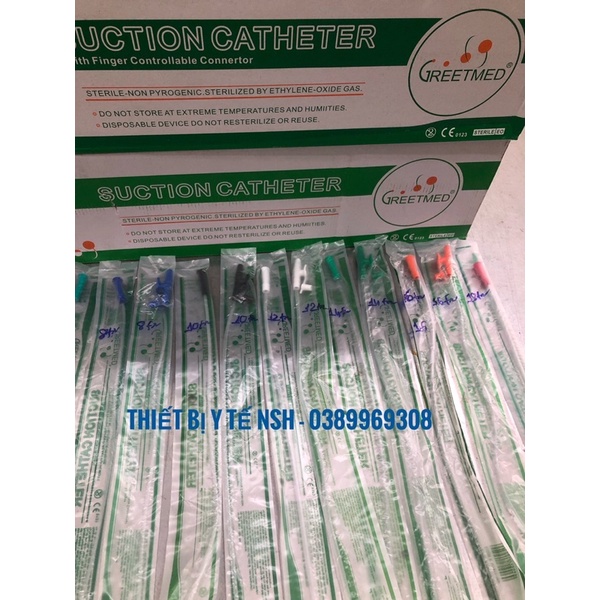 ❤️  Ống Dây hút nhớt,dây hút dịch, dây hút đờm đàm nhớt có nắp van khoá kiểm soát SUCTION CATHETER GREETMED