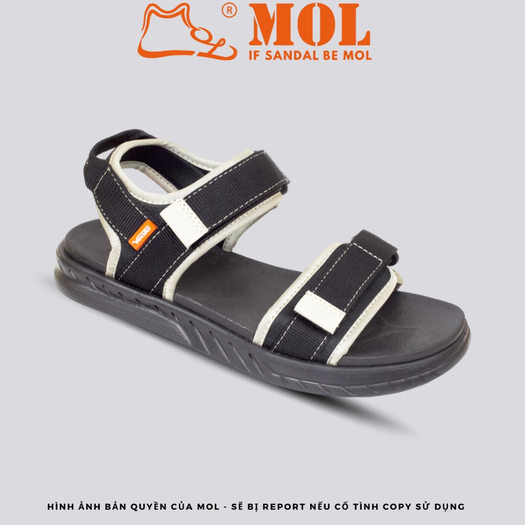 Sandal nam hiệu Vento 2 quai ngang NB147B màu đen