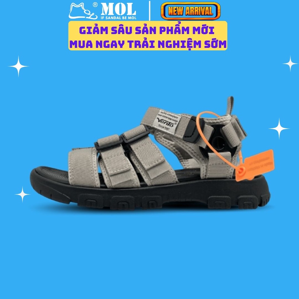 Sandal nam Vento 4 quai ngang NB10605G màu xám có big size 44