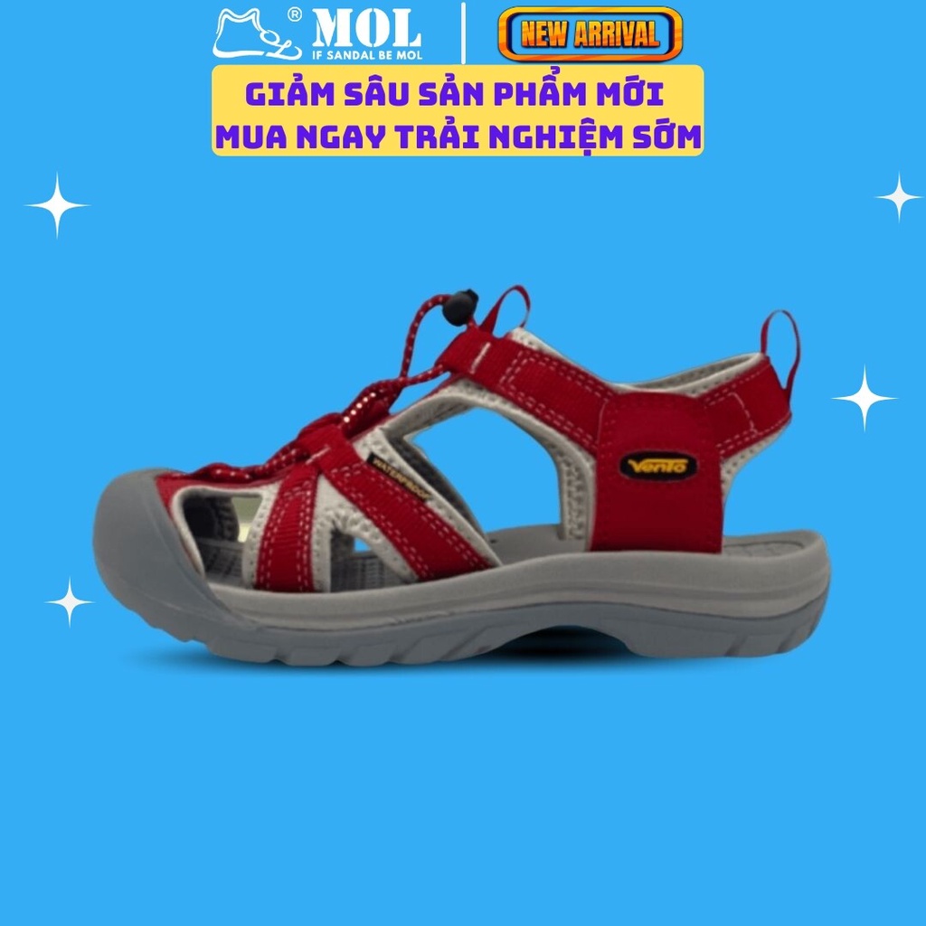 Sandal nữ Vento bít mũi SD08001R màu đỏ đô