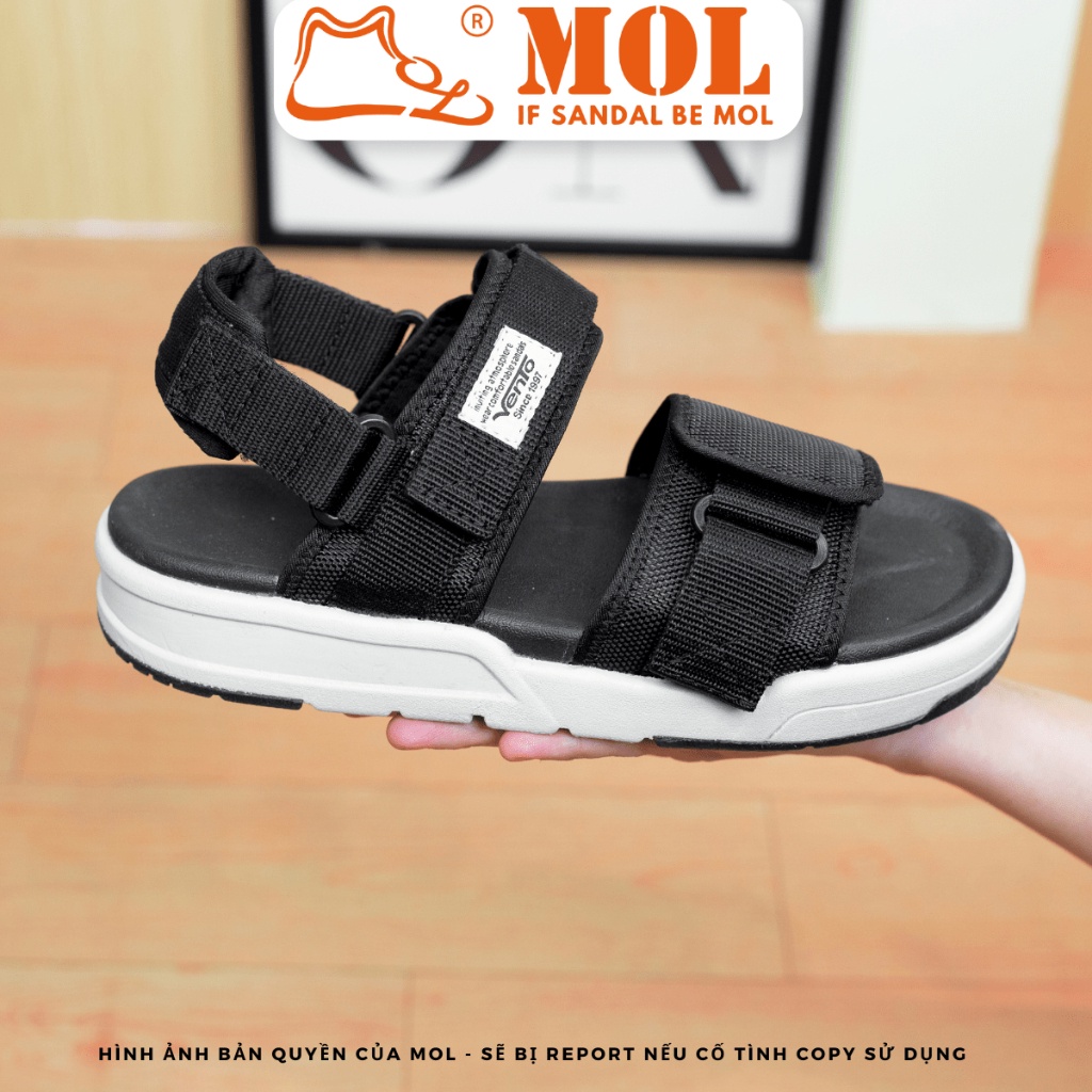 Sandal nam nữ unisex hiệu Vento quai ngang SD10033B2 màu đen có big size 44