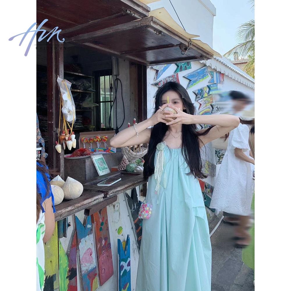 Đầm Dài Đi Biển Mùa Hè Hai Dây Thiết Kế Cao Cấp Phong Cách Pháp Kiểu Mới Cho Nữ