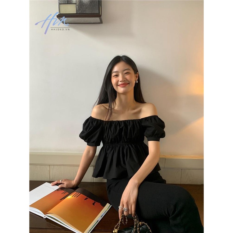 Áo Kiểu Cổ Vuông Tay Ngắn Phồng Thời Trang Xuân Hè 2023 Phong Cách Pháp Hàng Mới Dành Cho Bạn Nữ