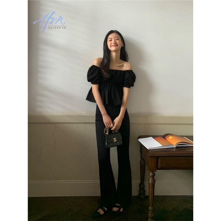 Áo Kiểu Cổ Vuông Tay Ngắn Phồng Thời Trang Xuân Hè 2023 Phong Cách Pháp Hàng Mới Dành Cho Bạn Nữ