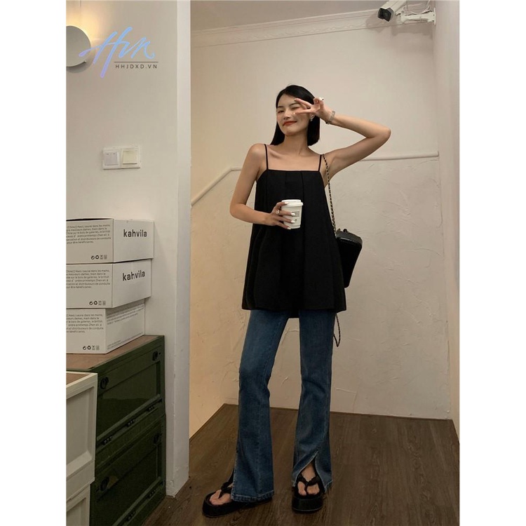 Áo Hai Dây Dáng Rộng Thời Trang Mùa Hè 2023 Phong Cách Mới Cho Nữ