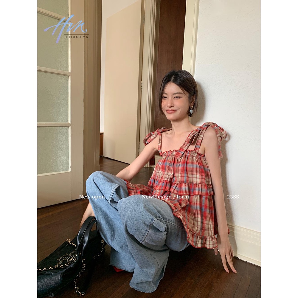 Áo Hai Dây Dáng Rộng Phong Cách Hàn Quốc Thời Trang Mùa Hè 2023