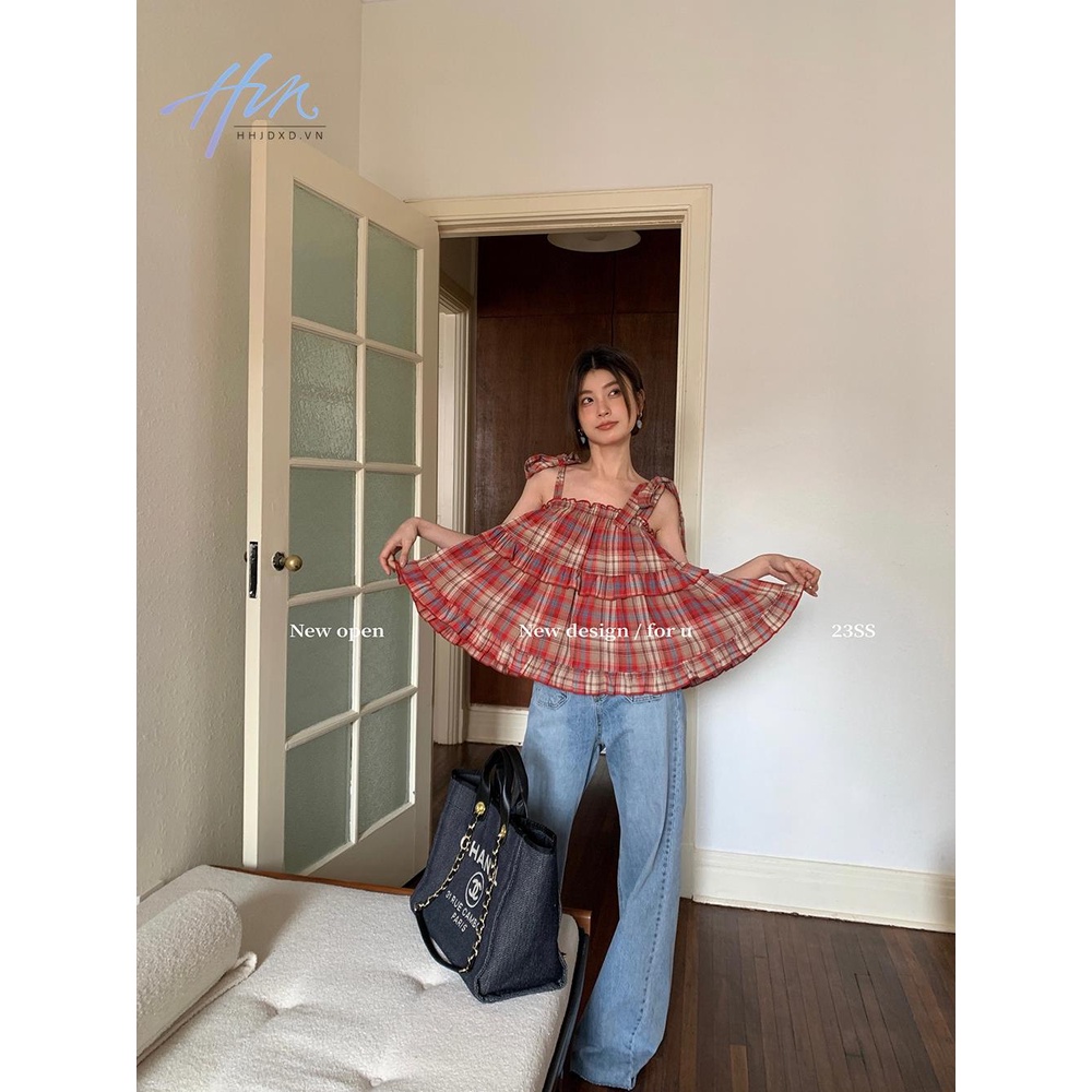 Áo Hai Dây Dáng Rộng Phong Cách Hàn Quốc Thời Trang Mùa Hè 2023