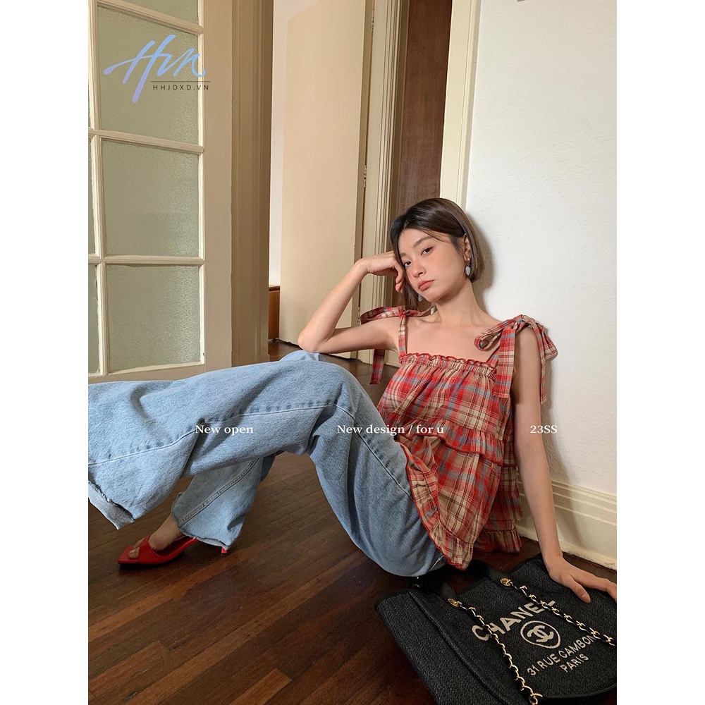 Áo Hai Dây Dáng Rộng Phong Cách Hàn Quốc Thời Trang Mùa Hè 2023