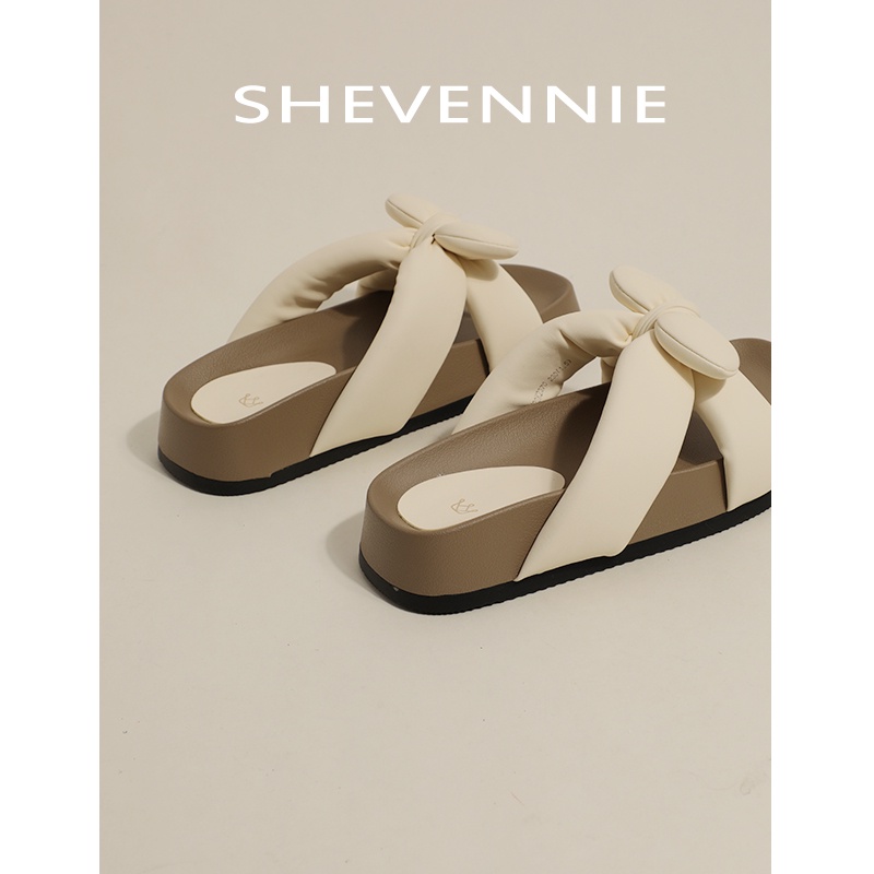 Giày Sandal Đế Dày Tăng Chiều Cao Đính Nơ Phong Cách Retro Mùa Hè 2023