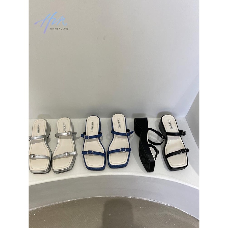 Dép Sandal Đế Dày Tăng Chiều Cao Chống Trượt Phong Cách Pháp Thời Trang Mùa Hè 2023
