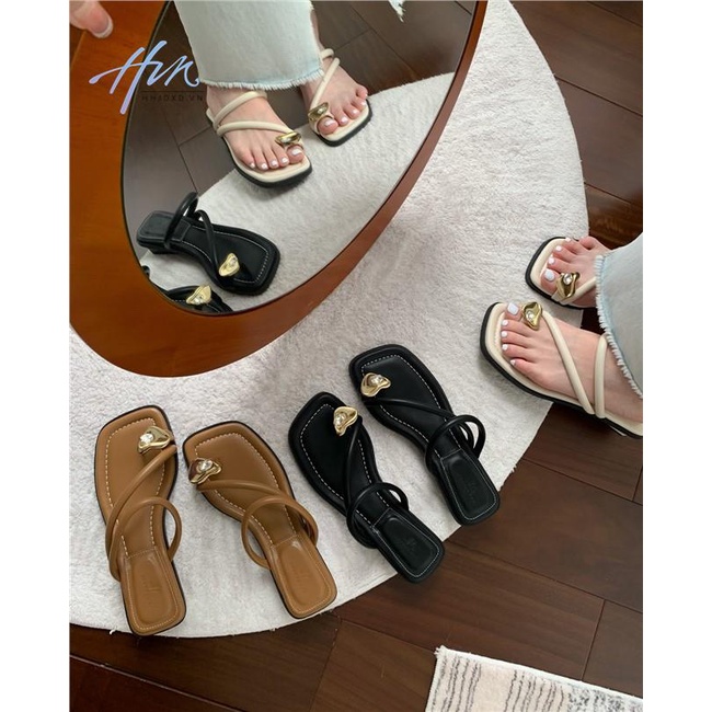 Dép Sandal Đế Bằng Phong Cách Pháp Thời Trang Mùa Hè 2023 Mới Cho Nữ