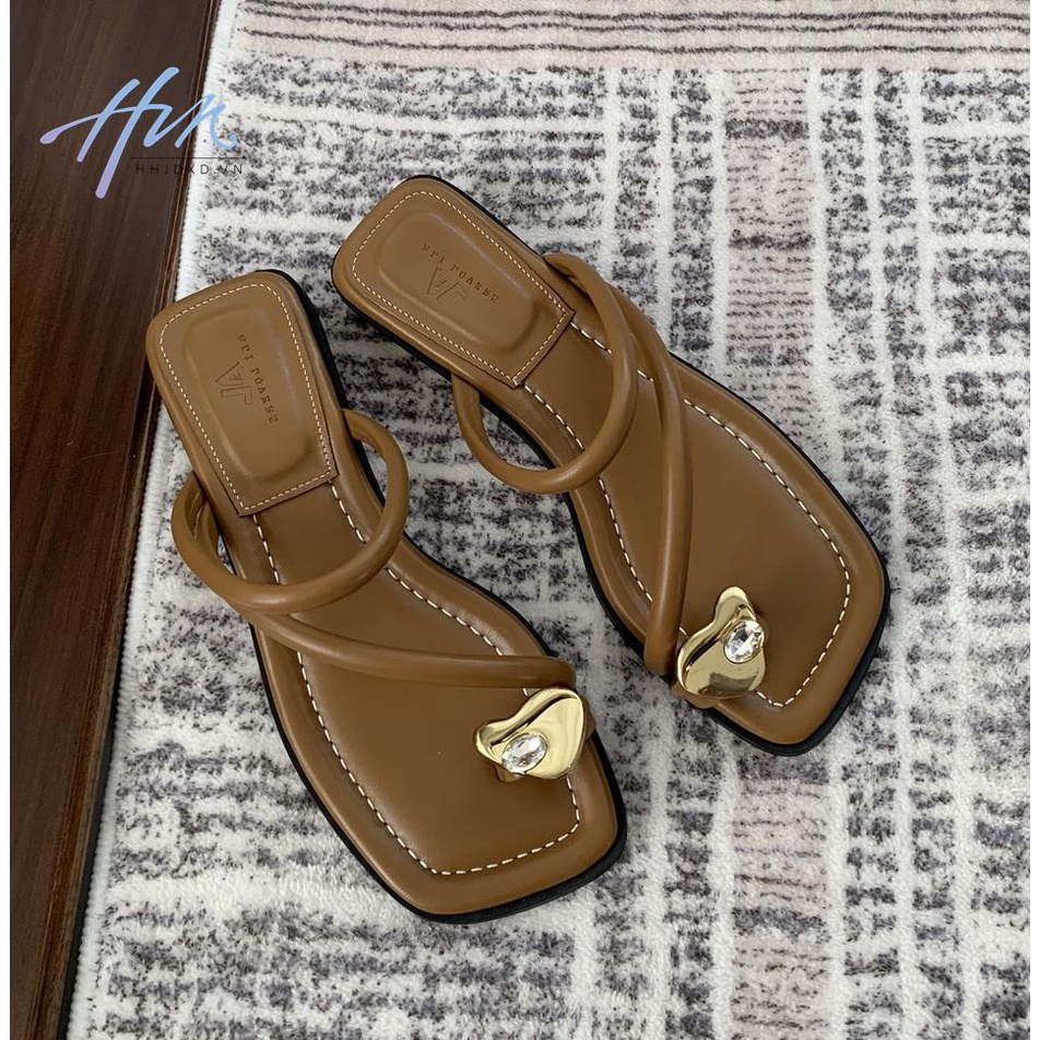 Dép Sandal Đế Bằng Phong Cách Pháp Thời Trang Mùa Hè 2023 Mới Cho Nữ