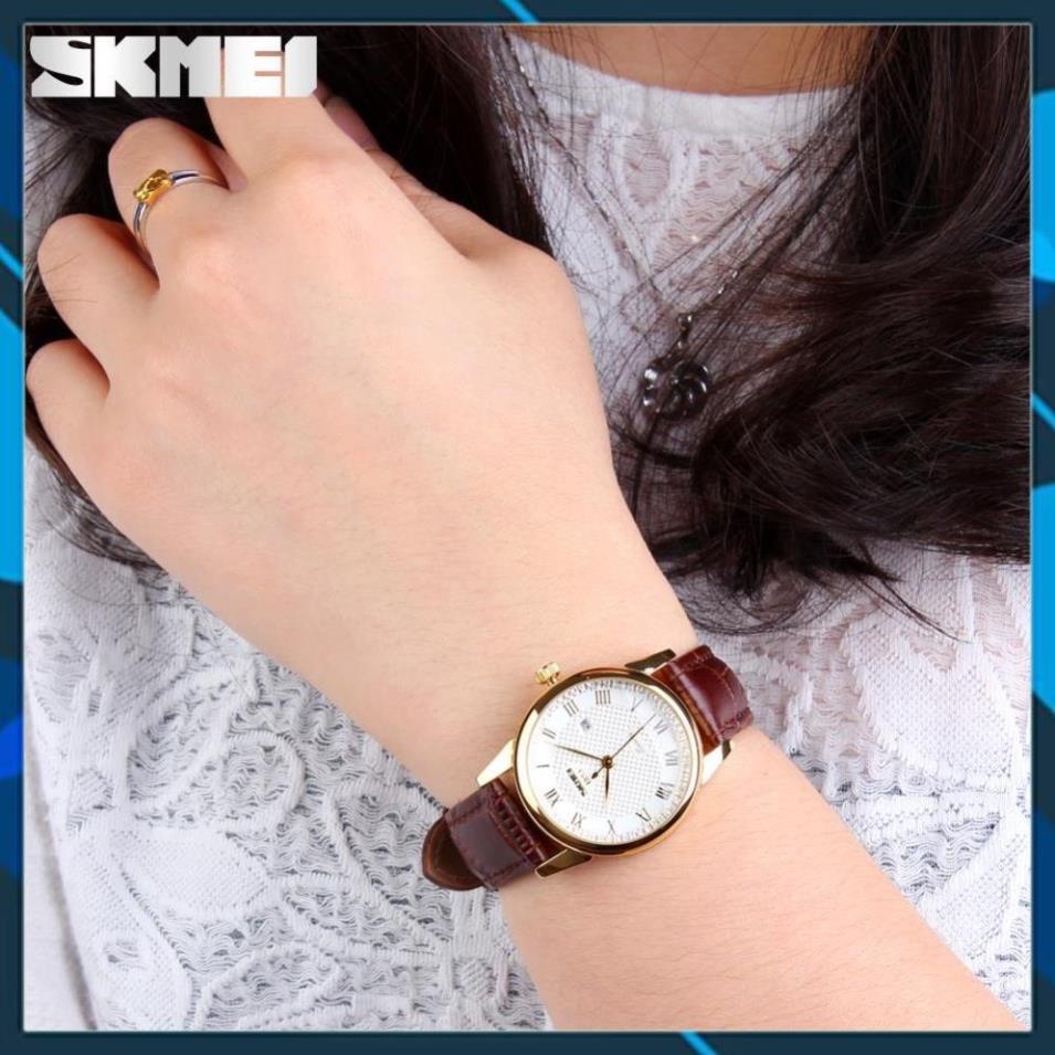Đồng hồ nữ dây da SKMIE,Doanh nhân Đồng hồ thạch anh Thời trang mới Dây da không thấm nước