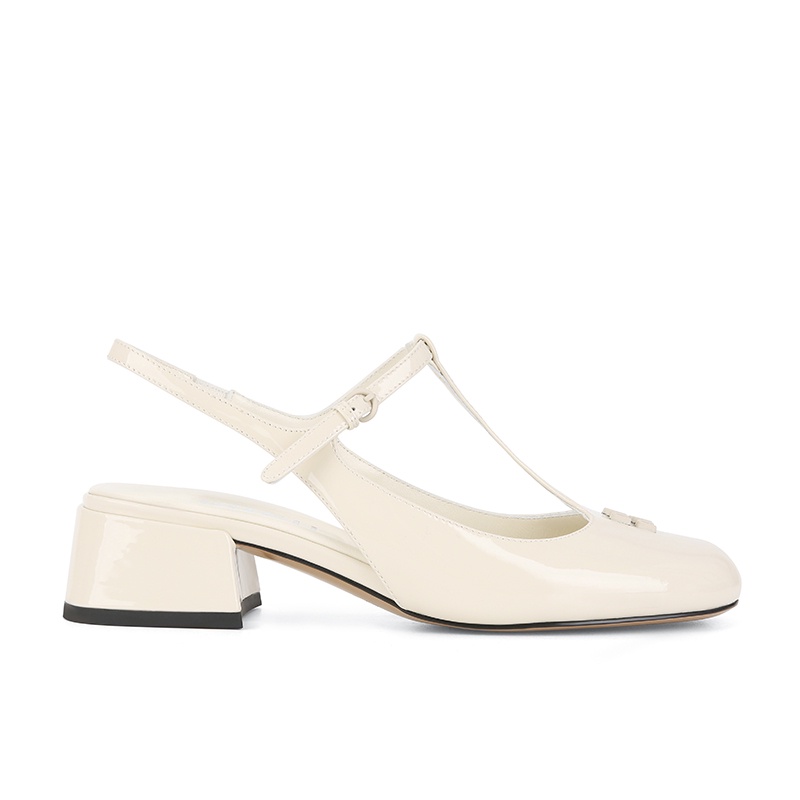 Sandal Mary Jane Gót Dày Hở Ngón Mũi Vuông Phong Cách Thời Trang Mới 2023