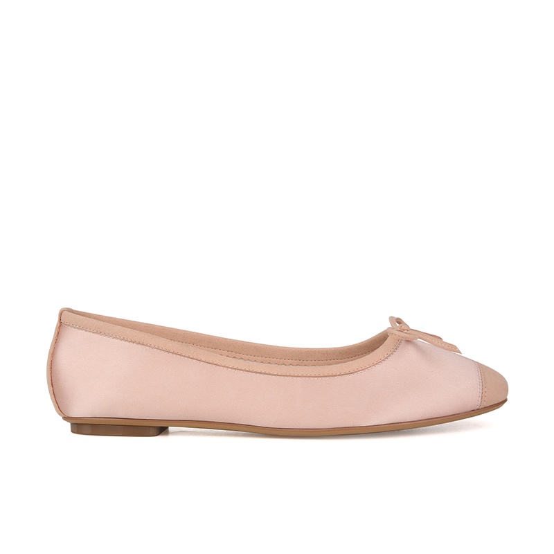 Giày Búp Bê Đế Dày Mũi Vuông Đính Nơ Xinh Xắn Thời Trang Cho Nữ