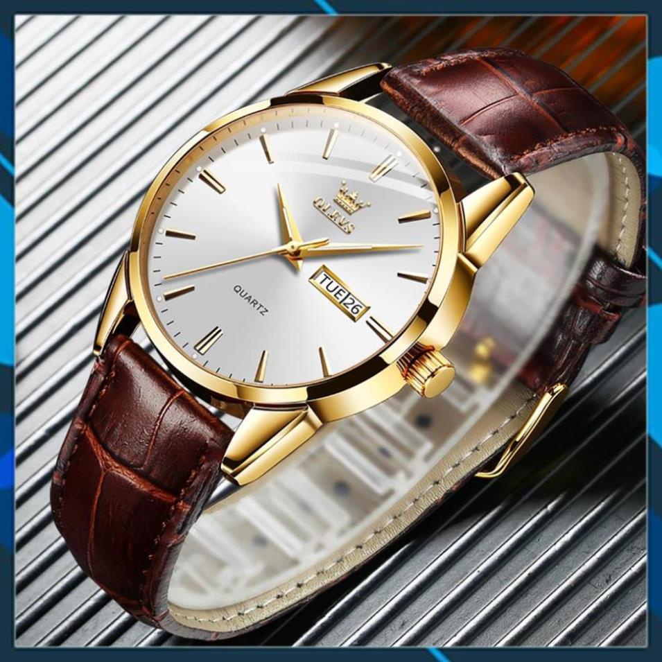 [SIEU SALE ] Đồng hồ nam OLEVS Nhật Bản,Chống nước,Chống Xước,Đồng hồ chạy pin,dạ quang,Dây da cao cấp | BigBuy360 - bigbuy360.vn