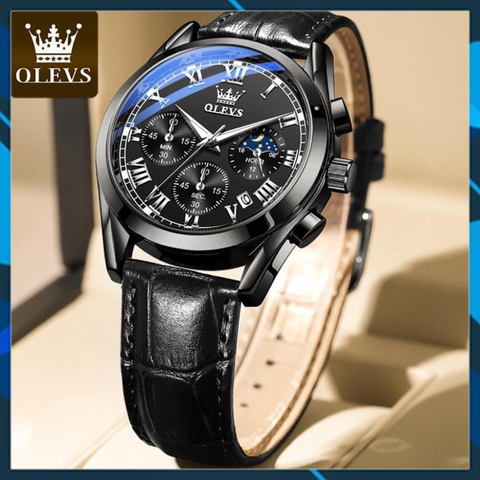 [ GIA TOT ] Đồng hồ đeo tay nam OLEVS ,chống xước, cao cấp,có dạ quang,dây da,thời trang,mặt tròn | BigBuy360 - bigbuy360.vn