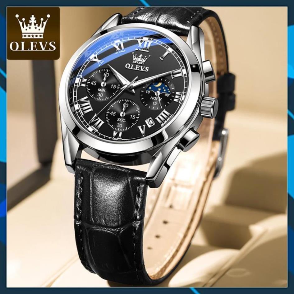 [ GIA TOT ] Đồng hồ đeo tay nam OLEVS ,chống xước, cao cấp,có dạ quang,dây da,thời trang,mặt tròn | BigBuy360 - bigbuy360.vn