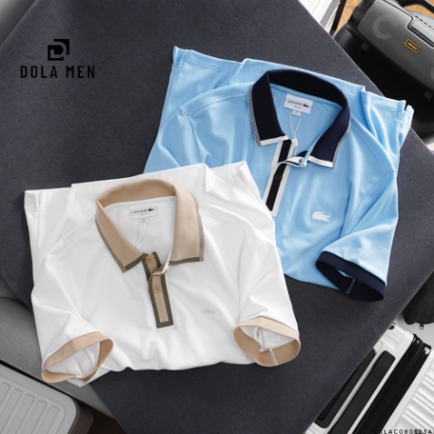 Áo Thun Nam Polo Cá Sấu LACOSTE Phối Cổ France Hàng Xuất Xịn - vải rũ mềm mại cao cấp dáng dài nhẹ mát Có Big Size