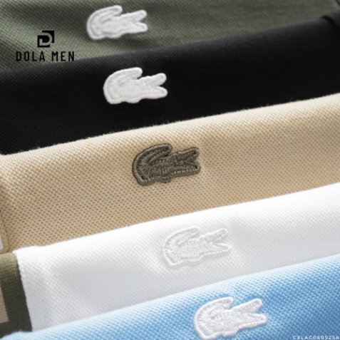 Áo Thun Nam Polo Cá Sấu LACOSTE Phối Cổ France Hàng Xuất Xịn - vải rũ mềm mại cao cấp dáng dài nhẹ mát Có Big Size