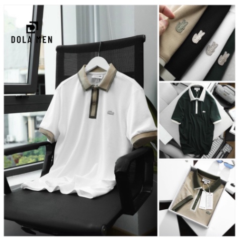 Áo Thun Nam Polo Cá Sấu LACOSTE Phối Cổ France Hàng Xuất Xịn - vải rũ mềm mại cao cấp dáng dài nhẹ mát Có Big Size