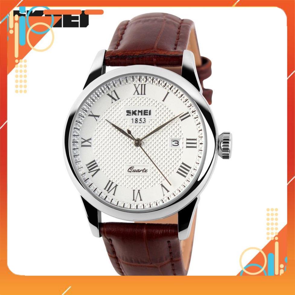 Đồng hồ nam dây da SKMIE,Doanh nhân Đồng hồ thạch anh Thời trang mới Dây da không thấm nước,BH 12 tháng