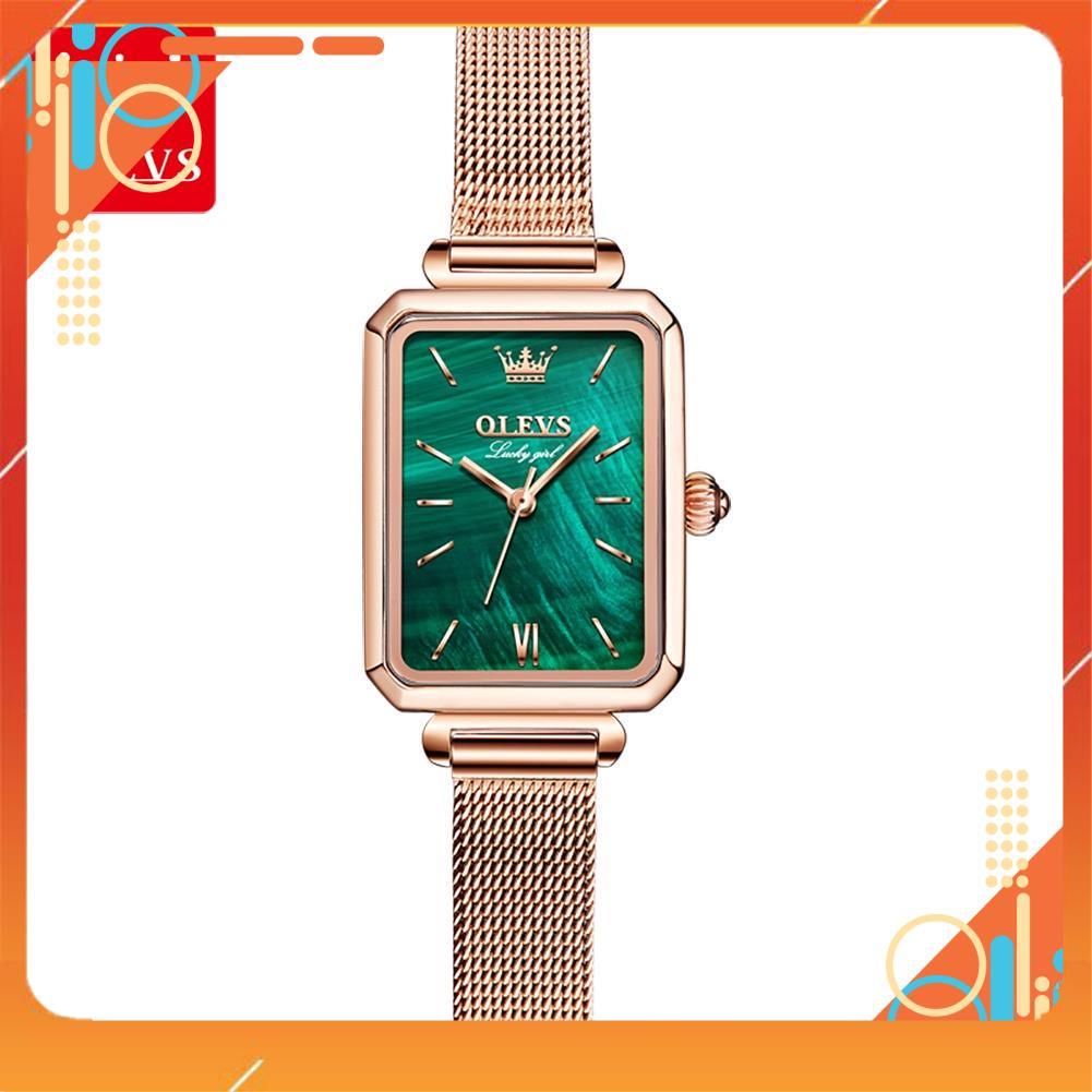 Đồng Hồ OLEVS 6624 Dây Da/Thép Không Gỉ chống vô nước Mặt Vuông Giá Rẻ Thời Trang Thanh Lịch Cho Nữ