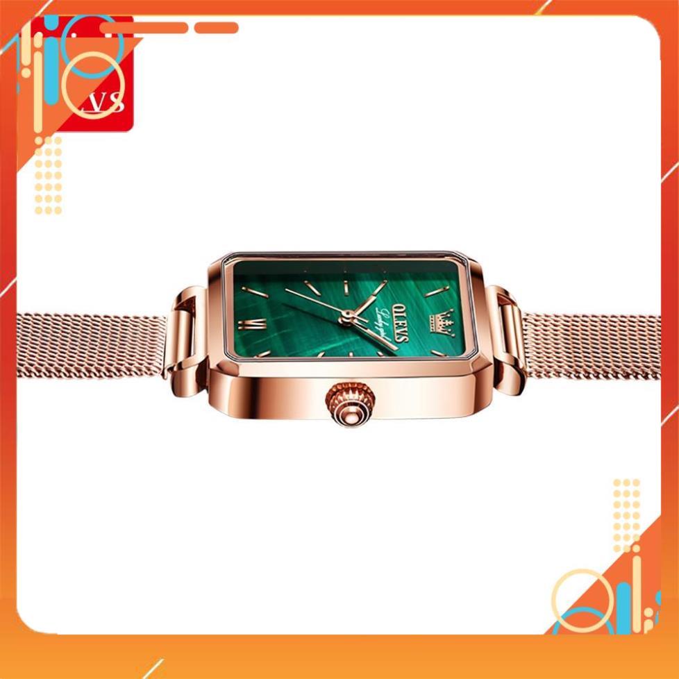 Đồng Hồ OLEVS 6624 Dây Da/Thép Không Gỉ chống vô nước Mặt Vuông Giá Rẻ Thời Trang Thanh Lịch Cho Nữ